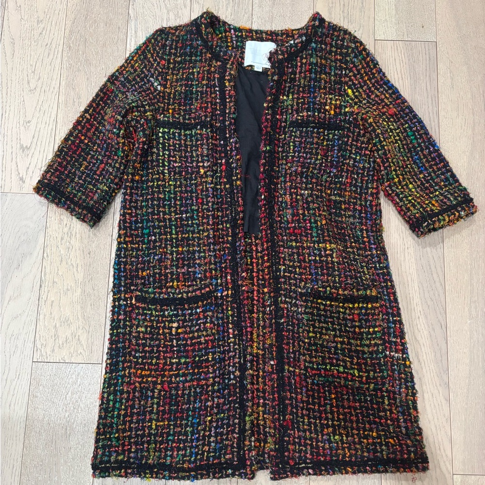Multicolor Tweed Coat - Picture 2 of 5